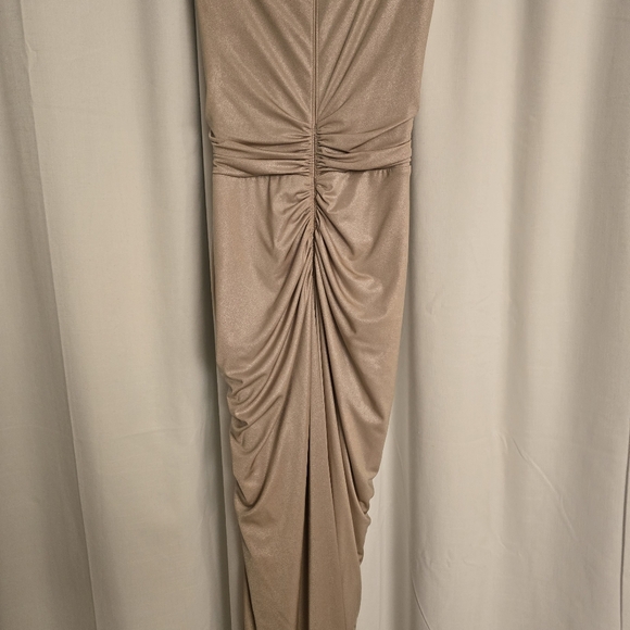 Tadashi Shoji Champagne Gold Maxi Dress Small - Picture 7 of 14